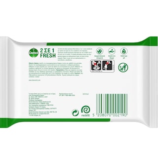 DETTOL | Αντιβακτηριδιακά Μαντηλάκια 2σε1 Fresh 15 Τεμάχια