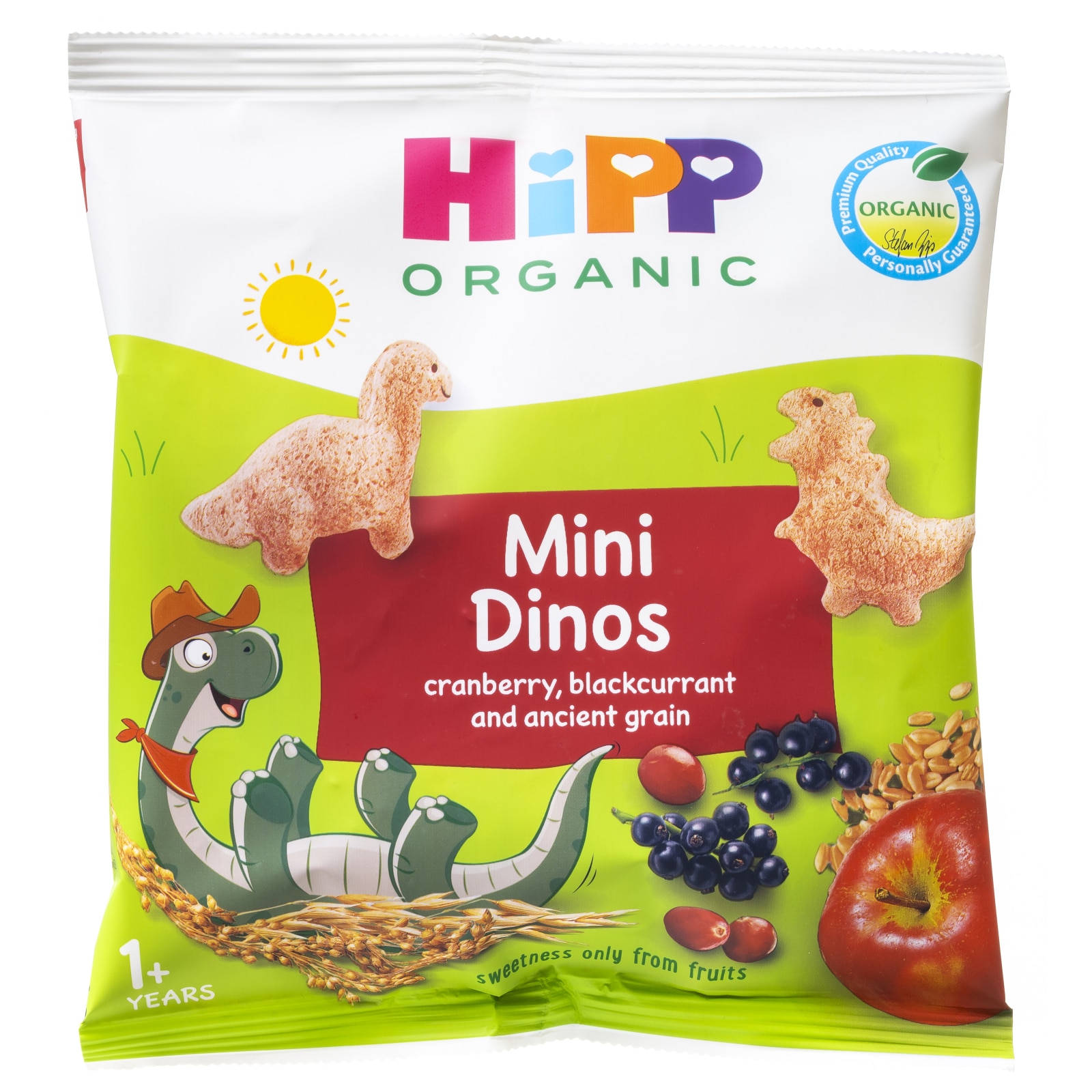 HIPP Σνακ Δημητριακών Bio Mini Dinos με Φρούτα 30g