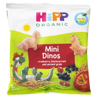 HIPP | Σνακ Δημητριακών Bio Mini Dinos με Φρούτα 30g