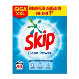 SKIP | Σκόνη Πλυντηρίου Ρούχων Clean Power 90 Μεζούρες