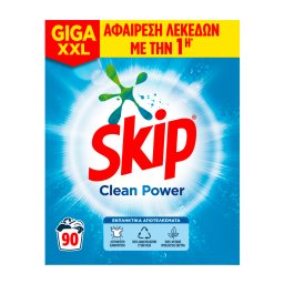 SKIP | Σκόνη Πλυντηρίου Ρούχων Clean Power 90 Μεζούρες