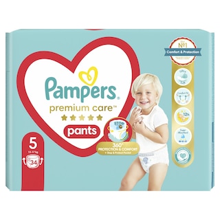 PAMPERS | Πάνες βρακάκι Μωρού Premium Pants Νο5 12-17kg 34 Τεμάχια