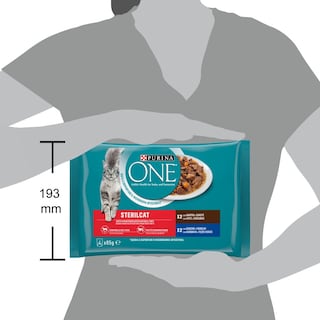 PURINA ONE | Γατοτροφή Sterilcat Πάπια Καρότα Σαρδέλες Φασολάκια 4x85g