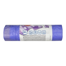 HOME KITCHEN | Σακούλες Απορριμμάτων με Κορδόνι 60lt Λεβάντα 15 Τεμάχια