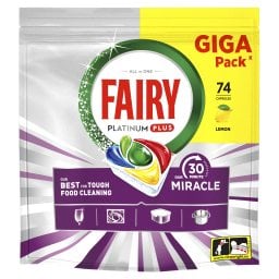 FAIRY | Κάψουλες Πλυντηρίου Πιάτων Platinum Plus Miracle Λεμόνι 74 Τεμάχια