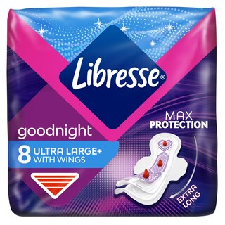 LIBRESSE | Σερβιέτες Goodnight Ultra+ Large με Φτερά 8 Τεμάχια