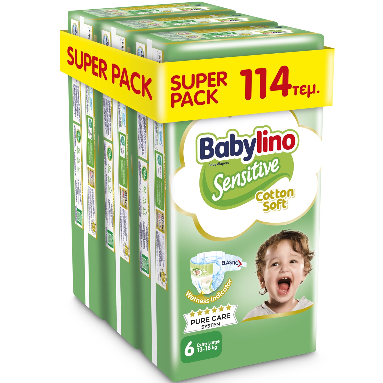 BABYLINO Πάνες Sensitive Cotton Soft No6 114 Τεμάχια