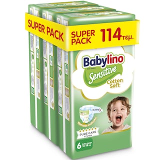 BABYLINO | Πάνες Sensitive Cotton Soft No6 114 Τεμάχια