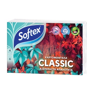 SOFTEX | Χαρτομάντηλα Τσέπης Classic 6 Τεμάχια