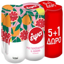 Αναψυκτικό Pink Grapefruit Λεμόνι 330ml 5+1 Δώρο