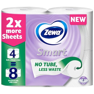 ZEWA | Χαρτί Υγείας Smart 3 Φύλλα 4 Ρολά 624g