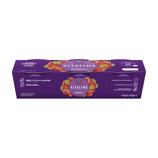 VITALINE | Επιδόρπιο Γιαουρτιού Φράουλα 3x180g