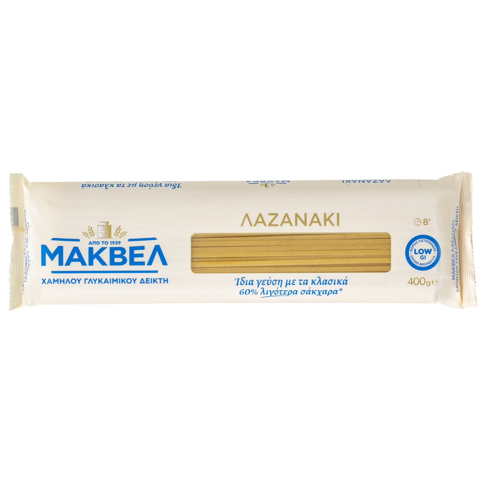 ΜΑΚΒΕΛ Λαζανάκι Χαμηλού Γλυκαιμικού Δείκτη 400g