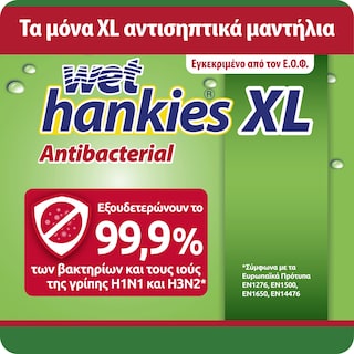 WET HANKIES | Αντιβακτηριδιακά Μαντηλάκια Λεμόνι XL 4x15 Τεμάχια