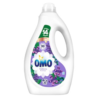 OMO | Yγρό Πλυντηρίου Ρούχων Λεβάντα Γιασεμί 30 Μεζούρες