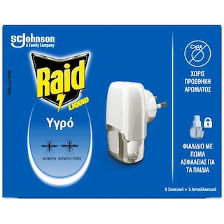 RAID | Αντικουνουπικό Υγρό Σετ 30 Νύχτες Συσκευή+Ανταλλακτικό 21ml
