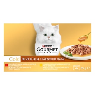 GOURMET | Cat Food Gourmet Gold Beef & Chicken 4x85g