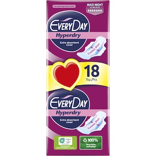 EVERY DAY | Σερβιέτες Ultra Plus Hyperdry Economy Maxi Night 18 Τεμάχια