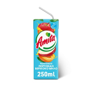 AMITA | Φρουτοποτό Πορτοκάλι Μήλο Βερίκοκο 250ml