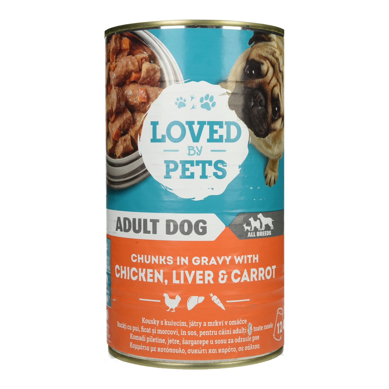 LOVED BY PETS Σκυλοτροφή Κοτόπουλο Συκώτι Καρότο σε Σάλτσα 1.24kg