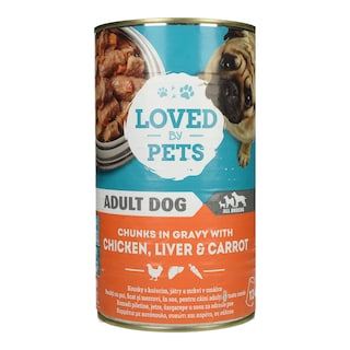LOVED BY PETS | Σκυλοτροφή Κοτόπουλο Συκώτι Καρότο σε Σάλτσα 1.24kg