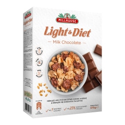 MILLHOUSE | Δημητριακά Light & Diet Σοκολάτα 375g