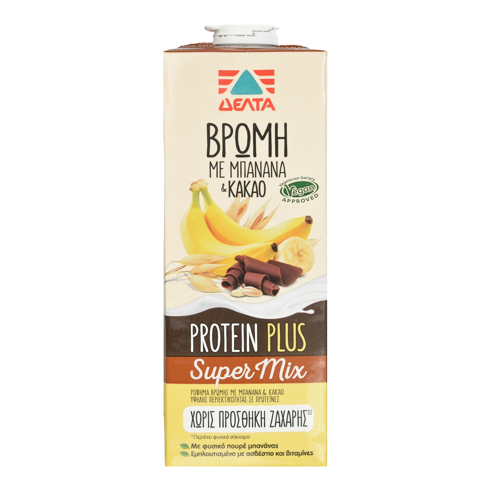 ΔΕΛΤΑ Ρόφημα Βρώμης Protein Plus Μπανάνα Κακάο 1lt