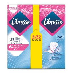 LIBRESSE | Σερβιετάκια Dailies Regular 64 Τεμάχια