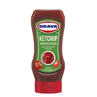 BRAVA | Κέτσαπ Χωρίς Πορσθήκη Ζάχαρης 400g