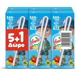 AMITA | FUN | Φυσικός Χυμός 4 Φρούτα 250ml 5+1 Δώρο
