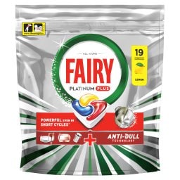 FAIRY | Κάψουλες Πλυντηρίου Πιάτων Platinum Plus Anti-Dull Lemon 19 Τεμάχια