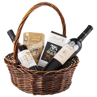 - | Καλαθι δώρου με Κρασιά και Σοκολάτες