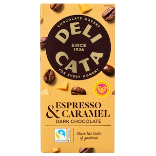 DELICATA | Μαύρη Σοκολάτα Espresso & Caramel 90g