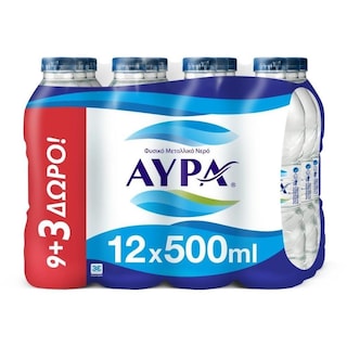 ΑΥΡΑ | Νερό Φυσικό Μεταλλικό 500ml 9+3 Δώρο