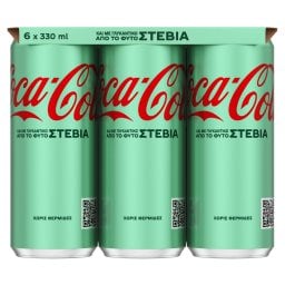 COCA COLA | Αναψυκτικό Cola Στέβια Κουτί 6x330ml