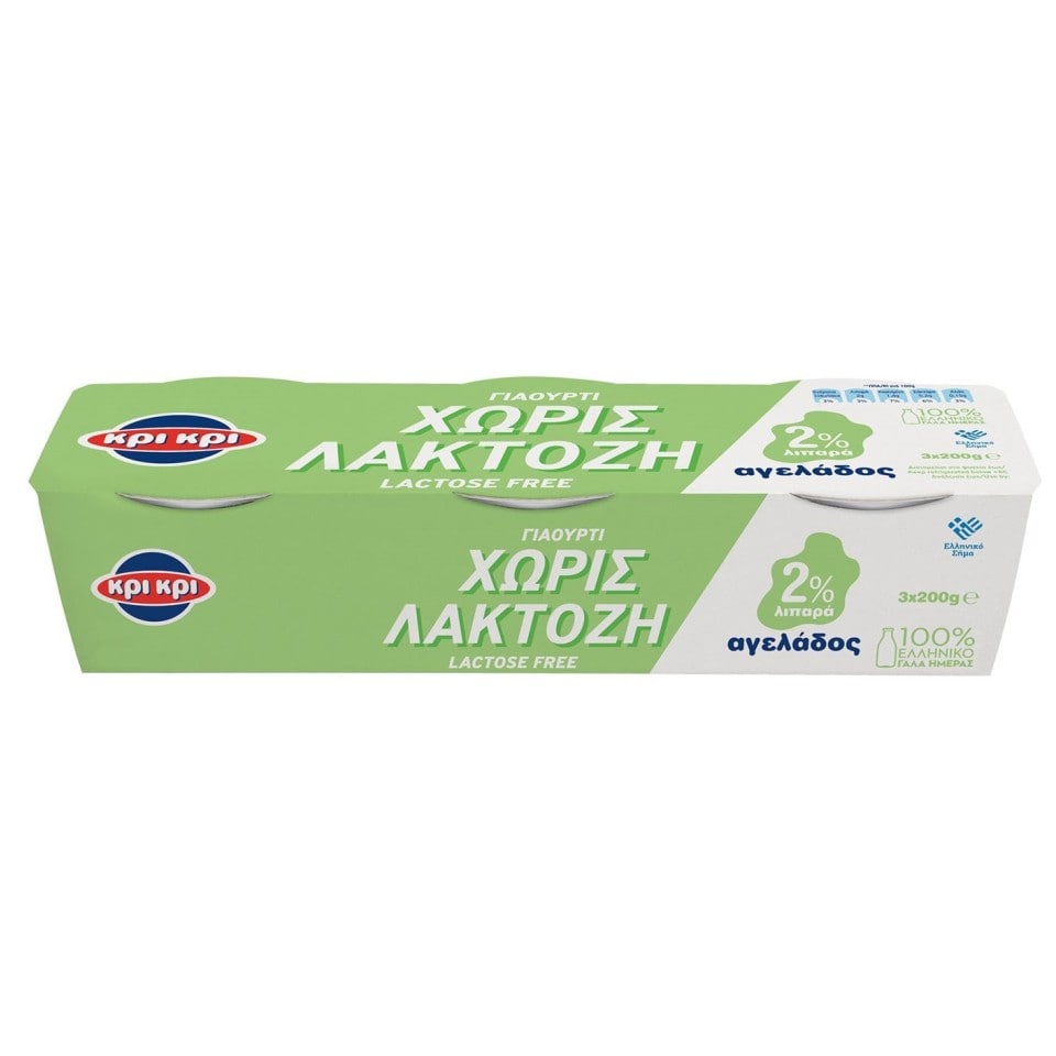 ΚΡΙ ΚΡΙ Γιαούρτι Χωρίς Λακτόζη 2% Λιπαρά 3x200g