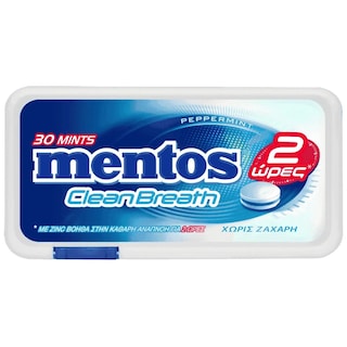 MENTOS | Καραμέλες Clean Breath Μέντα 21g
