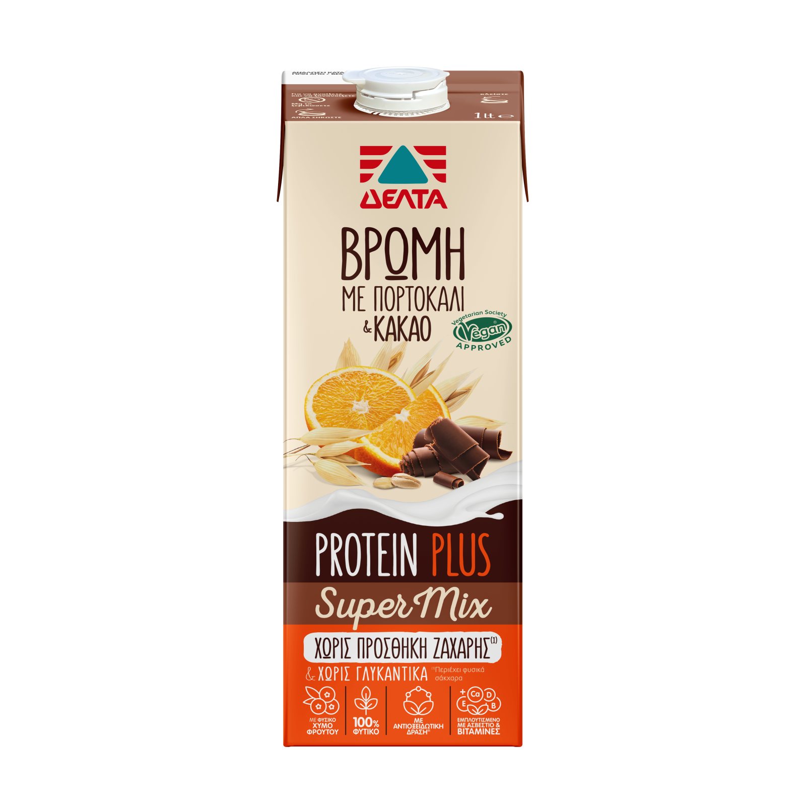 Ρόφημα Βρώμης Protein Plus Πορτοκάλι Κακάο 1lt