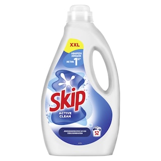 SKIP | Υγρό Πλυντηρίου Ρούχων Actice Clean 52 Μεζούρες