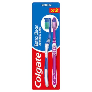 COLGATE | EXTRA CLEAN | Οδοντόβουρτσα Extra Clean Μέτρια 2 Τεμάχια ΤΙΜΗ ΣΟΚ