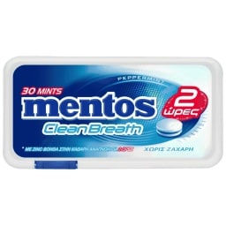 MENTOS | Καραμέλες Clean Breath Μέντα 21g