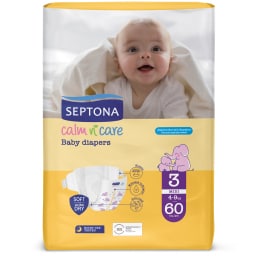 SEPTONA | Πάνες Μωρού Calm N Care Νο3 Midi 60 Τεμάχια