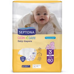 SEPTONA | Πάνες Μωρού Calm N Care Νο3 Midi 60 Τεμάχια