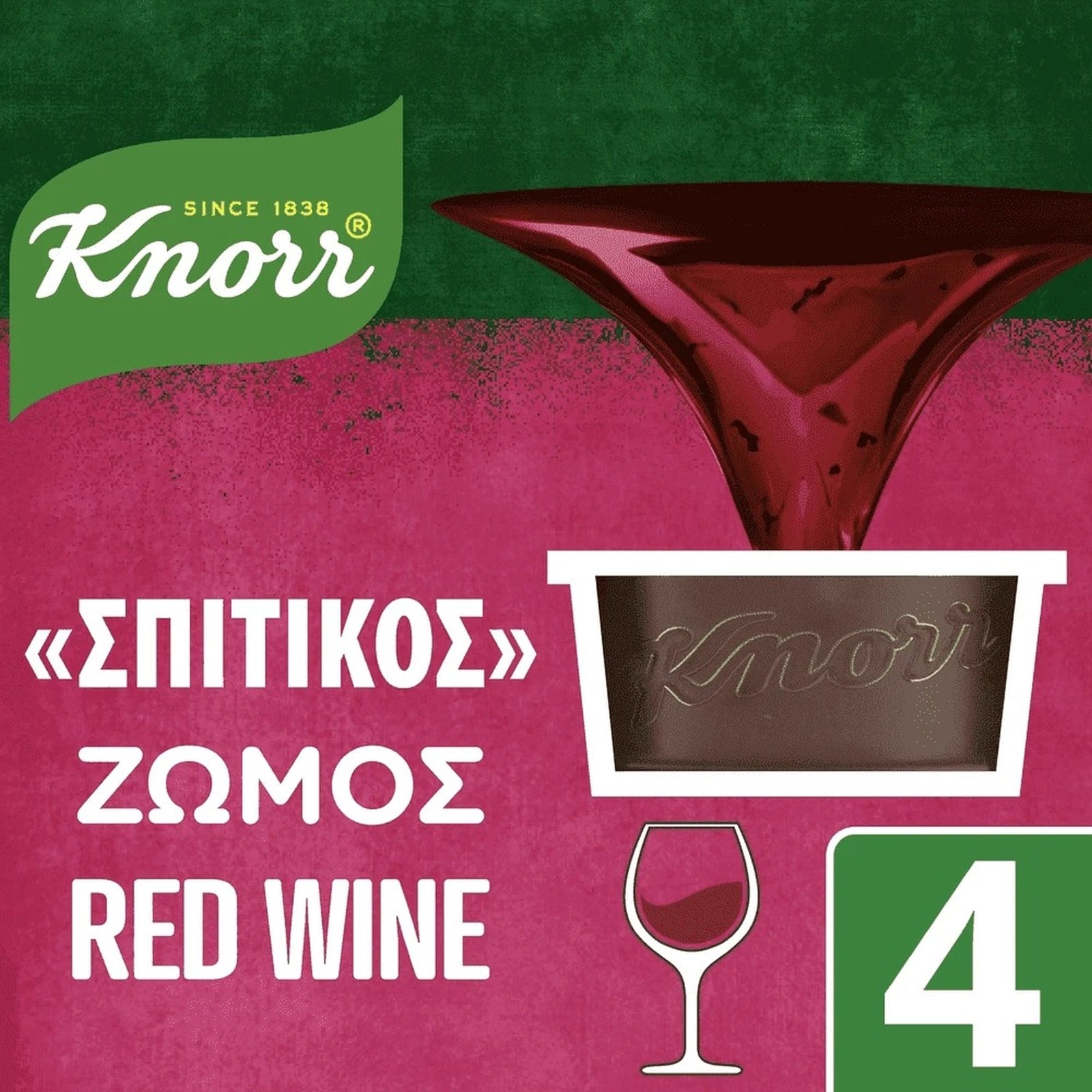 KNORR Σπιτικός Ζωμός Κόκκινου Κρασιού 4x26g