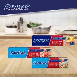 SANITAS | Σακούλες Τροφίμων Διπλό Zipper 3 Μεγέθη 25 Τεμάχια