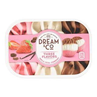 DREAM & CO | Παγωτό Βανίλια Κακάο Φράουλα 1kg