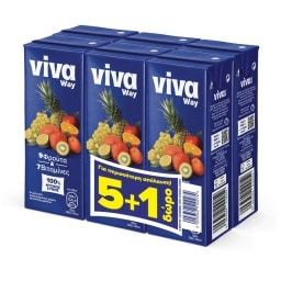 VIVA FRESH | Φυσικός Χυμός 9 Φρούτα 250ml 5+1 Δώρο