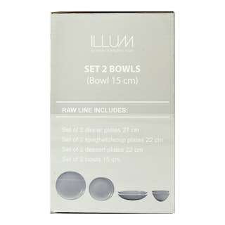 STUDIO ILLUM | Μπολ 15cm Γκρι Σετ 2 Τεμάχια