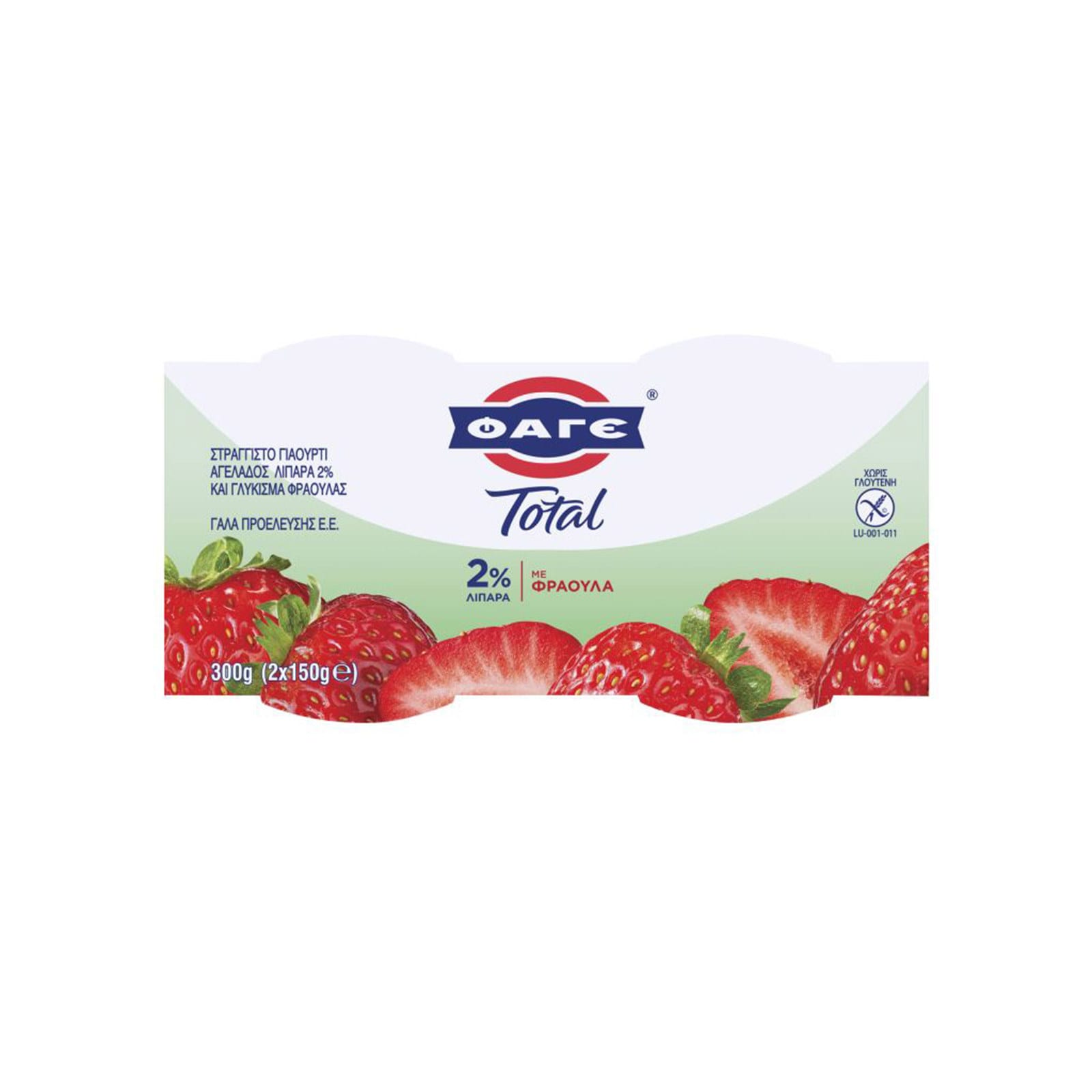 TOTAL Γιαούρτι Στραγγιστό 2% Φράουλα 2x150g