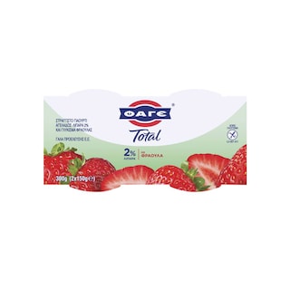 TOTAL | Γιαούρτι Στραγγιστό 2% Φράουλα 2x150g